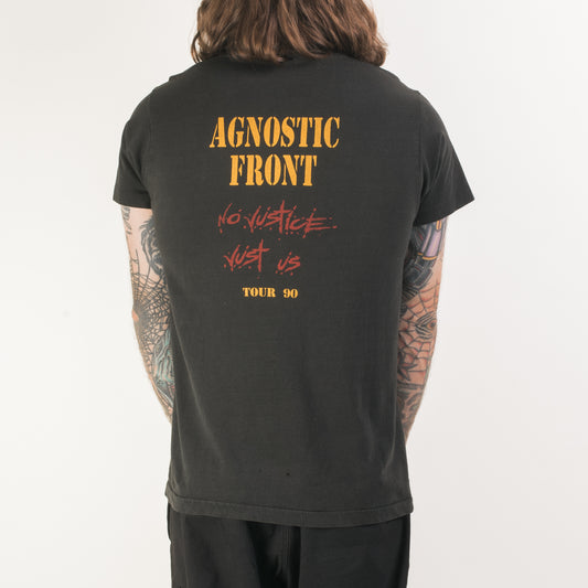 Vintage 1990 Agnostic Front Blind Justice Tour T-Shirt