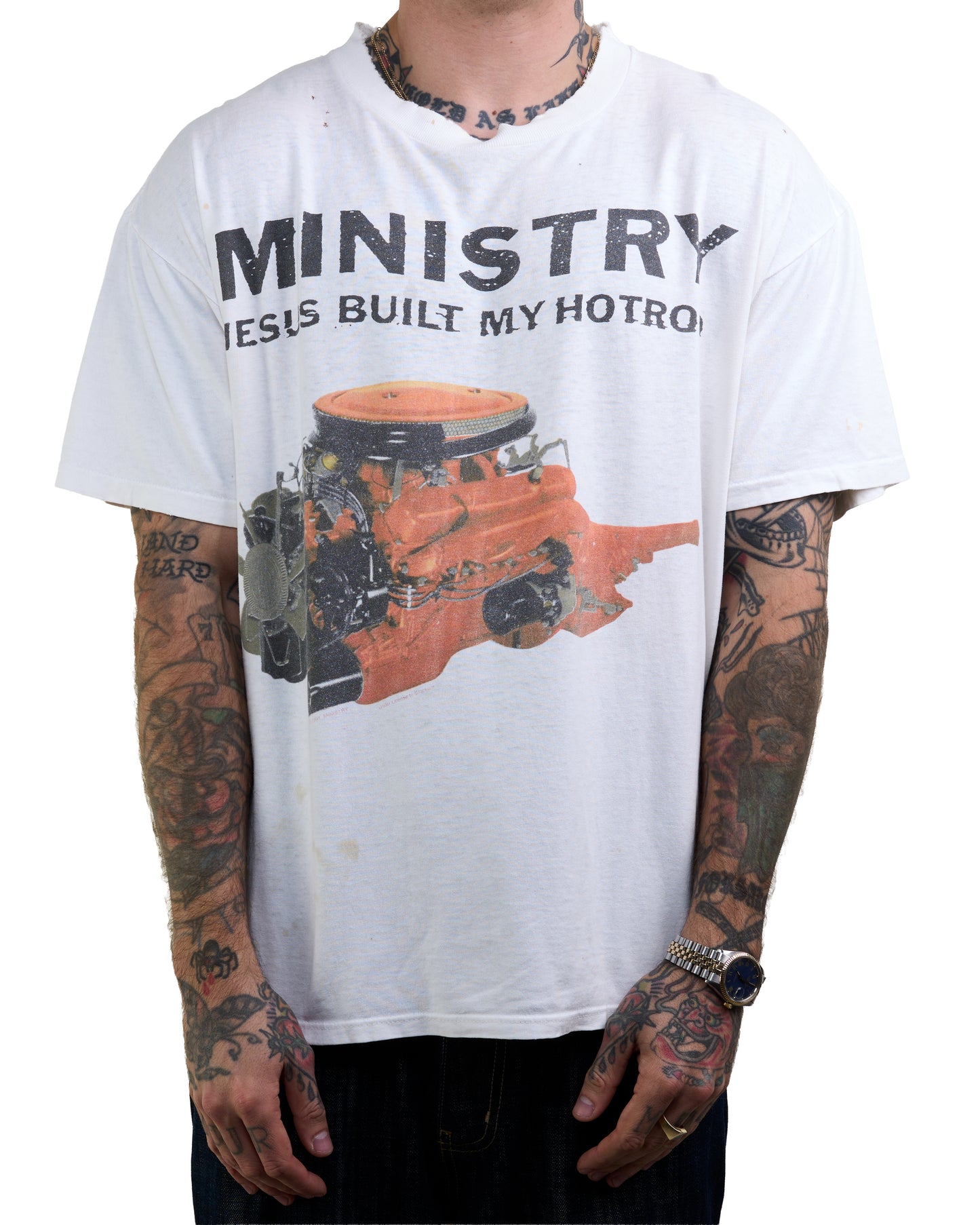 Vintage 1991 Ministry Jesus Built My Hotrod T-Shirt