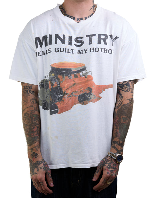 Vintage 1991 Ministry Jesus Built My Hotrod T-Shirt