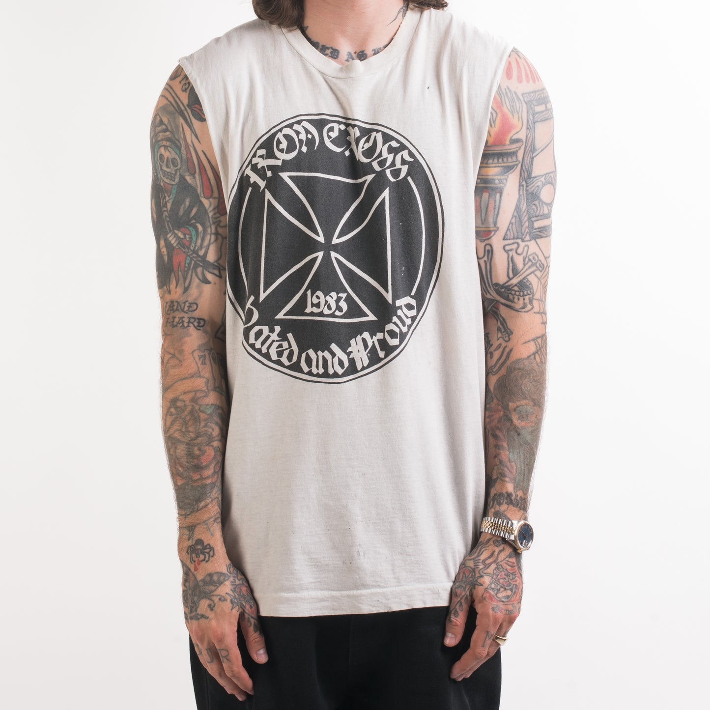 Vintage 80’s Iron Cross Hated And Proud T-Shirt