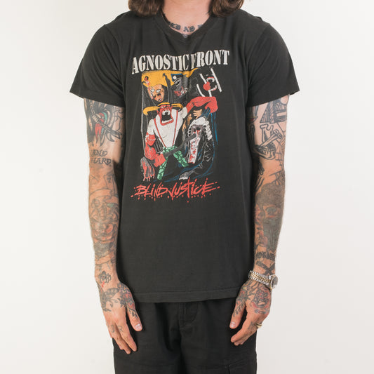 Vintage 1990 Agnostic Front Blind Justice Tour T-Shirt