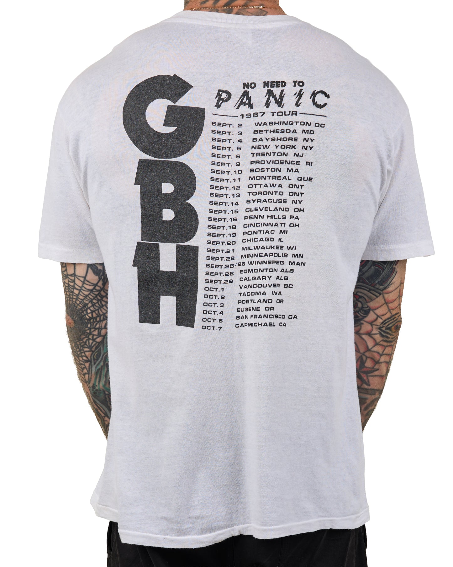 Vintage 1987 GBH No Need To Panic T-Shirt