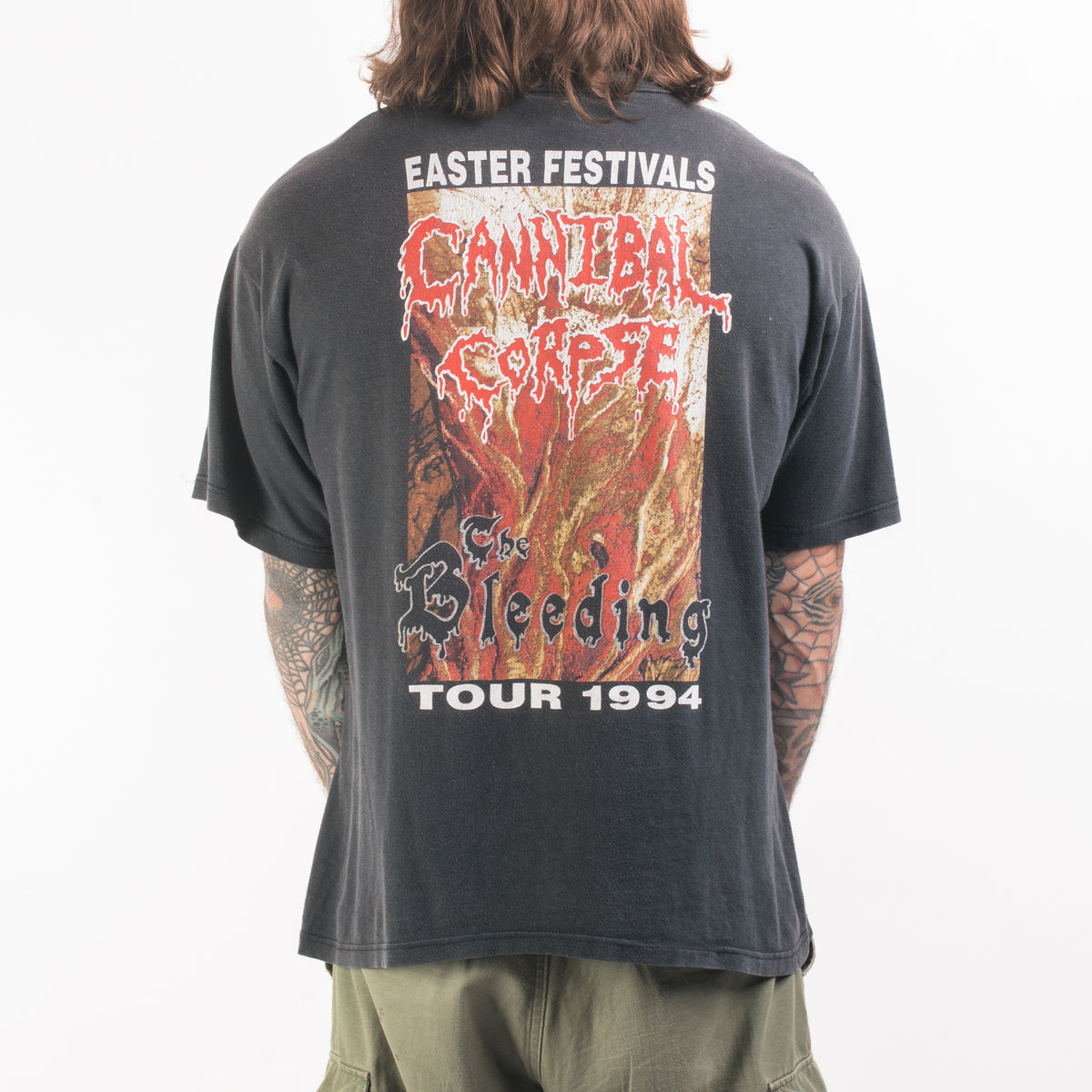 Vintage 1994 Cannibal Corpse Bleeding Easter Tour T-Shirt – Mills 