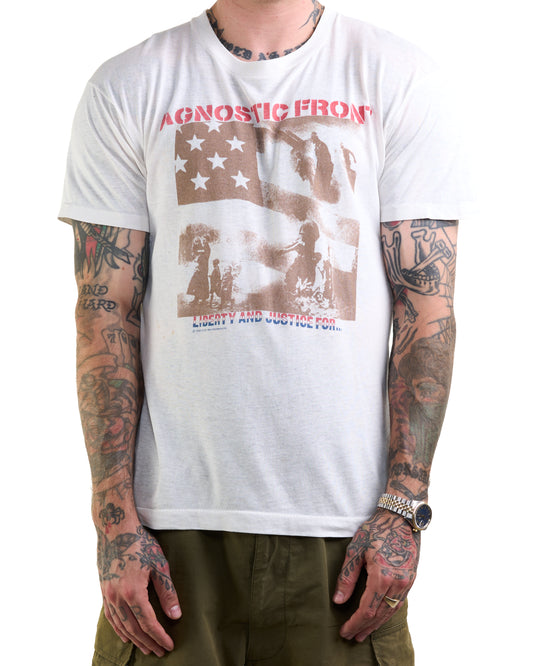 Vintage 1988 Agnostic Front Liberty And Justice For… T-Shirt