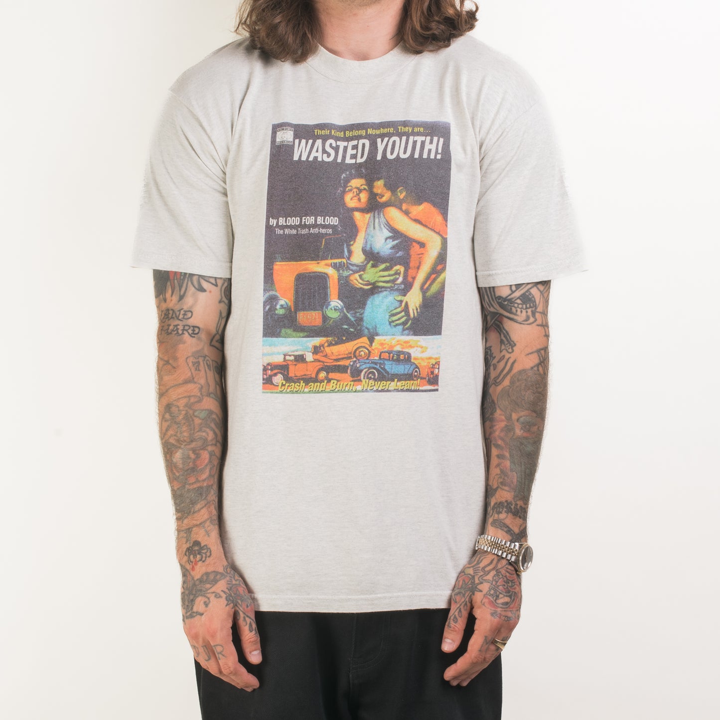 Vintage 90’s Blood For Blood Wasted Youth Crew T-Shirt