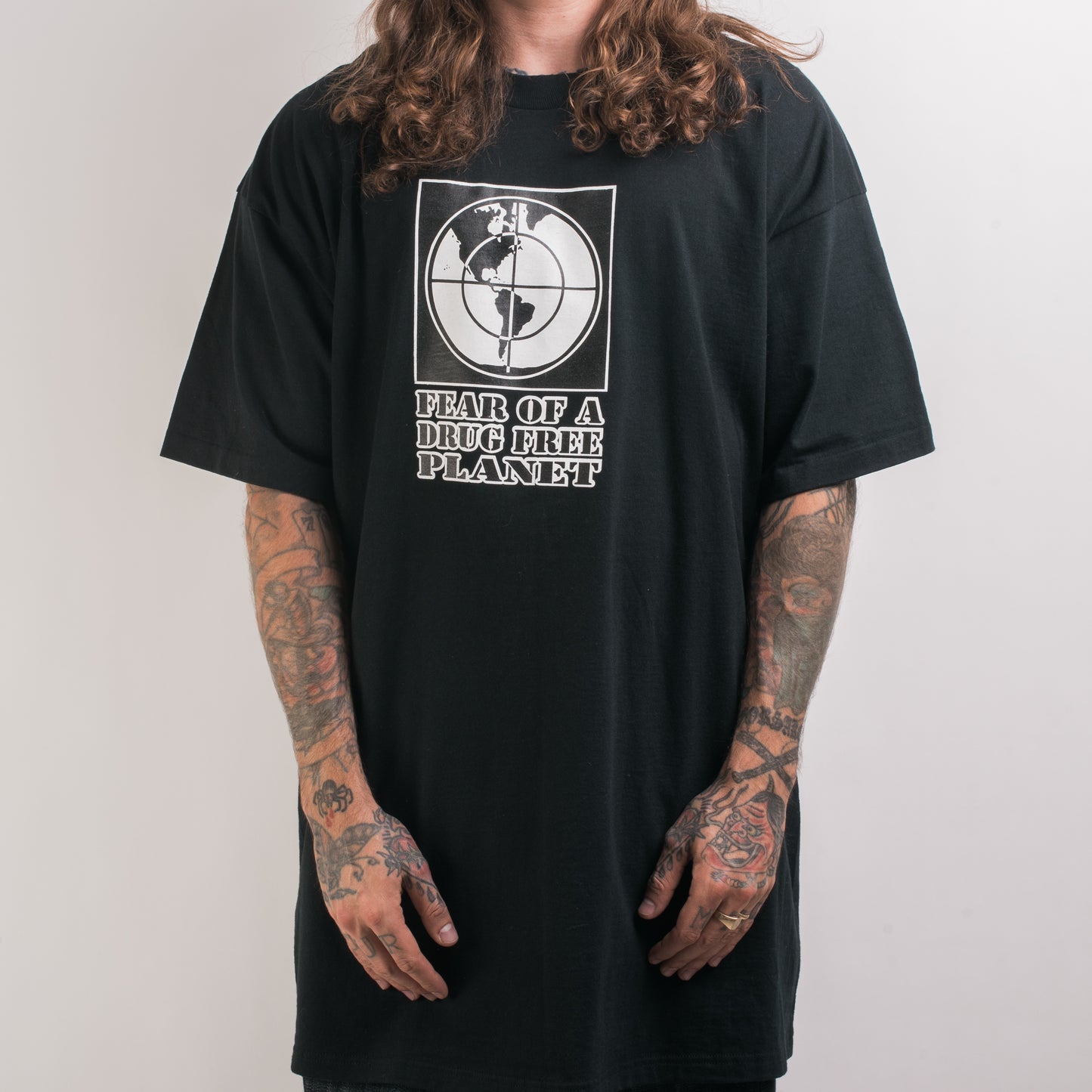 Vintage 90’s Devil’s Head Fear Of A Drug Free Planet T-Shirt