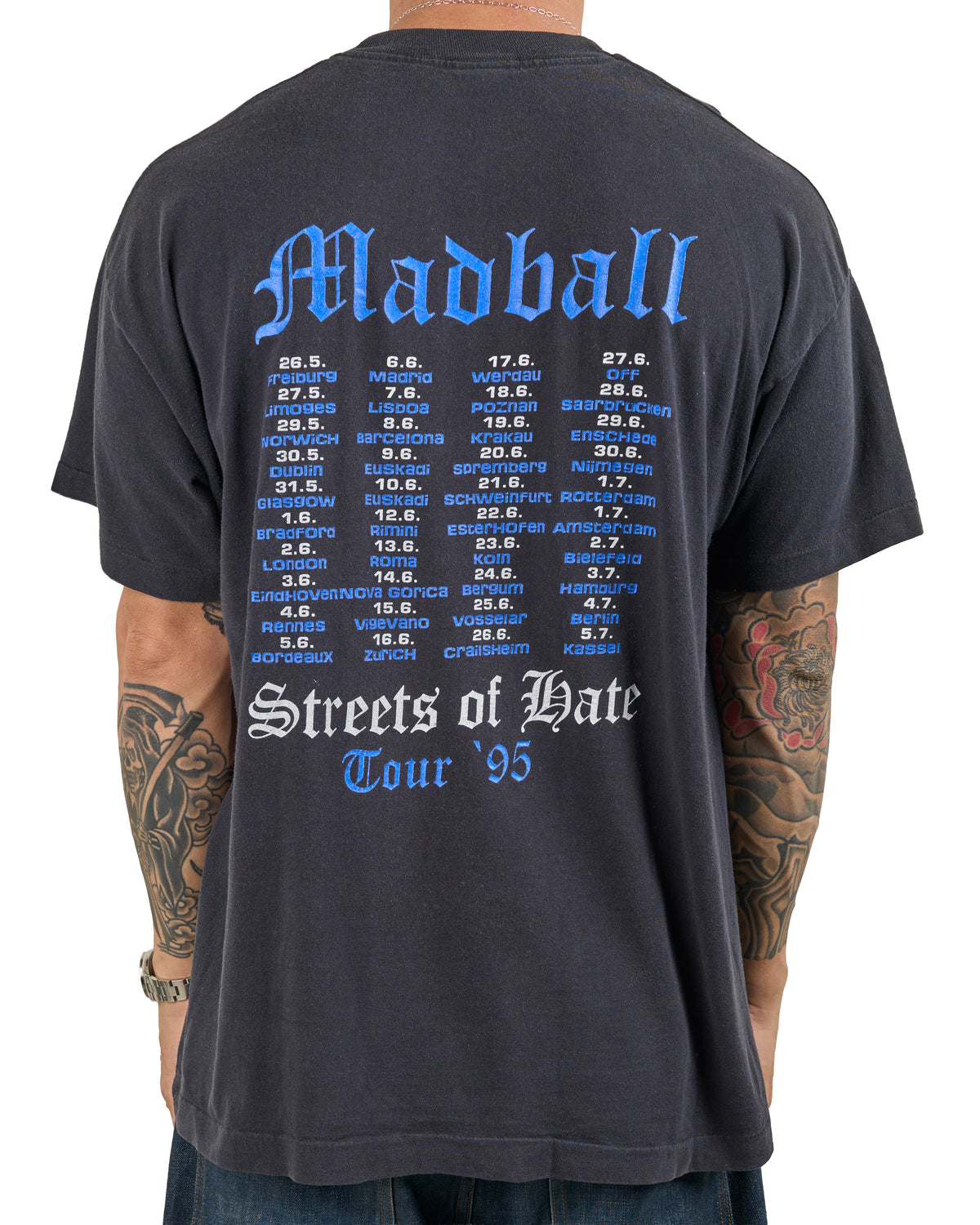 Vintage 1995 Madball Streets Of Hate Tour T-Shirt