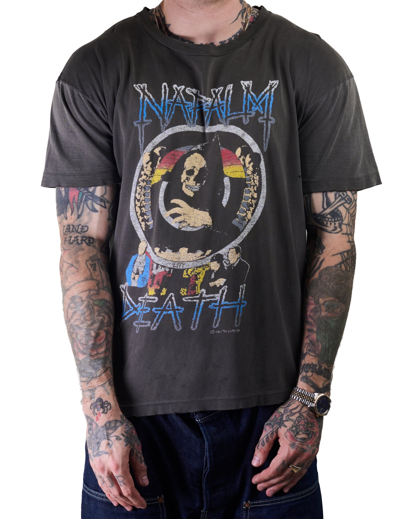 Vintage 1991 Napalm Death Grind Crusher Tour T-Shirt