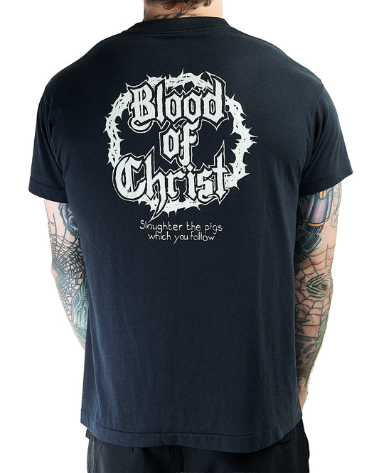 Vintage 90’s Blood Of Christ Slaughter The Pigs Which You Follow T-Shirt