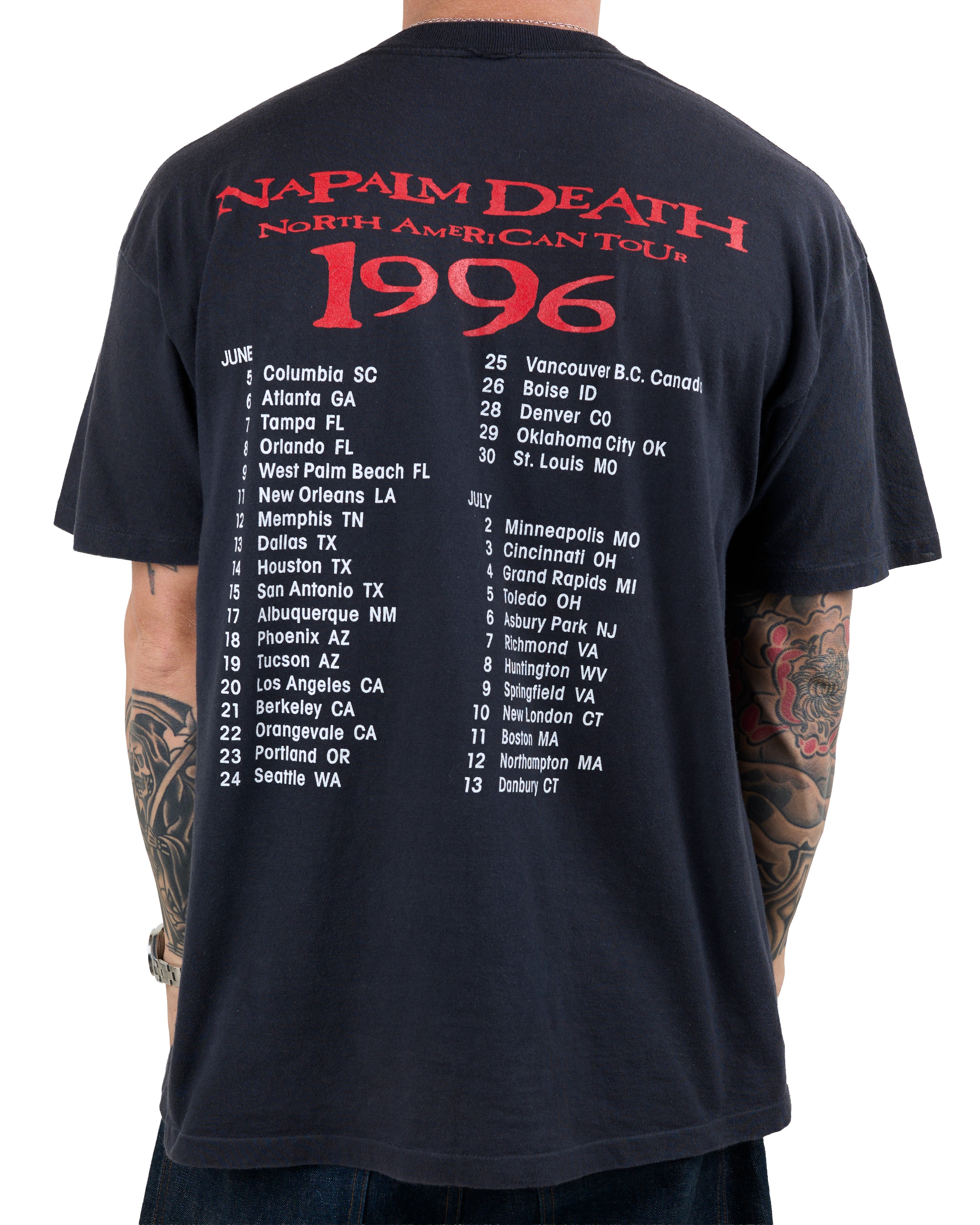 Vintage 1996 Napalm Death Tour T-Shirt – Mills Vintage USA