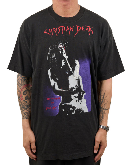 Vintage 90’s Christian Death Sex And Drugs And Jesus Christ T-Shirt