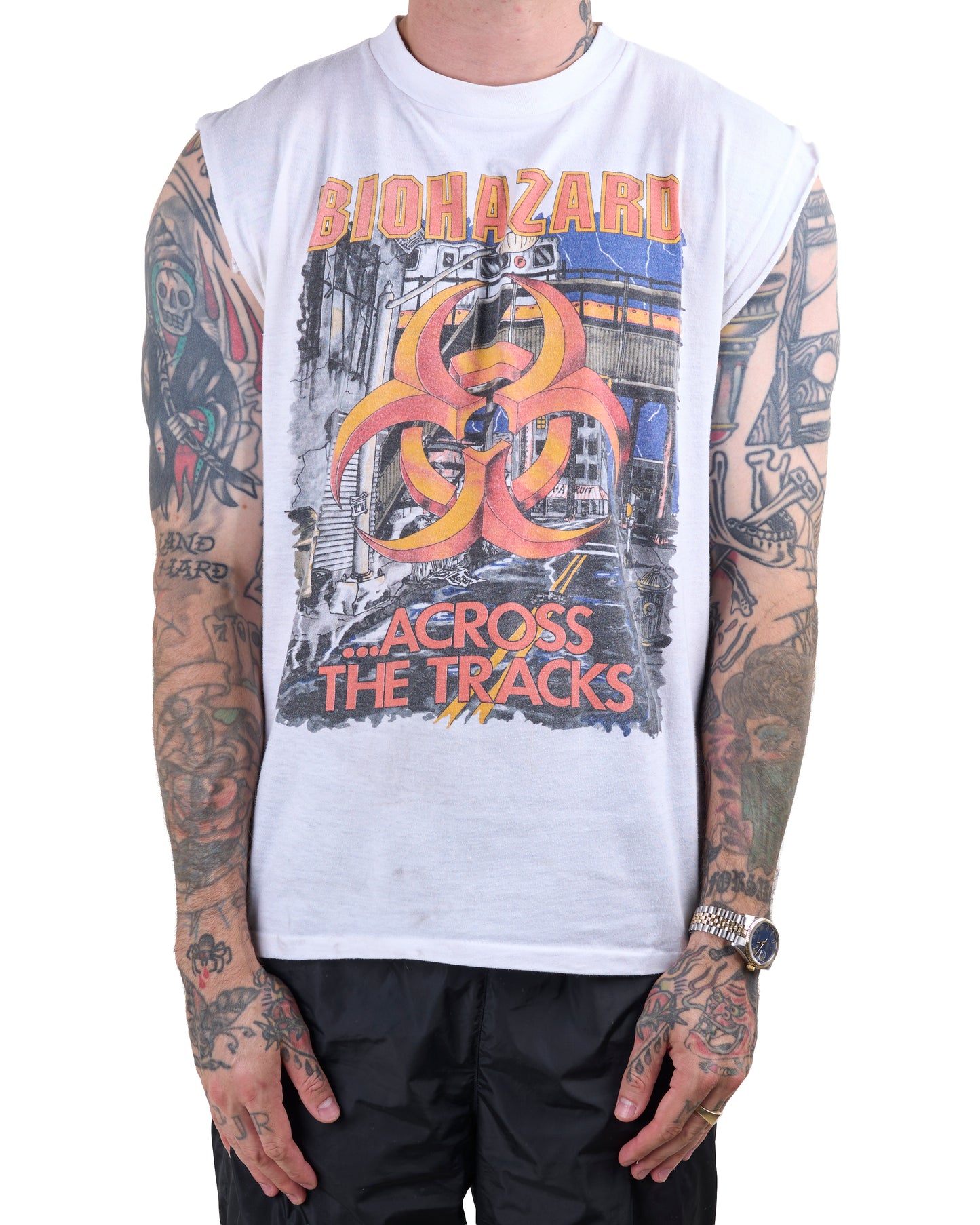 Vintage 1991 Biohazard Across The Tracks T-Shirt