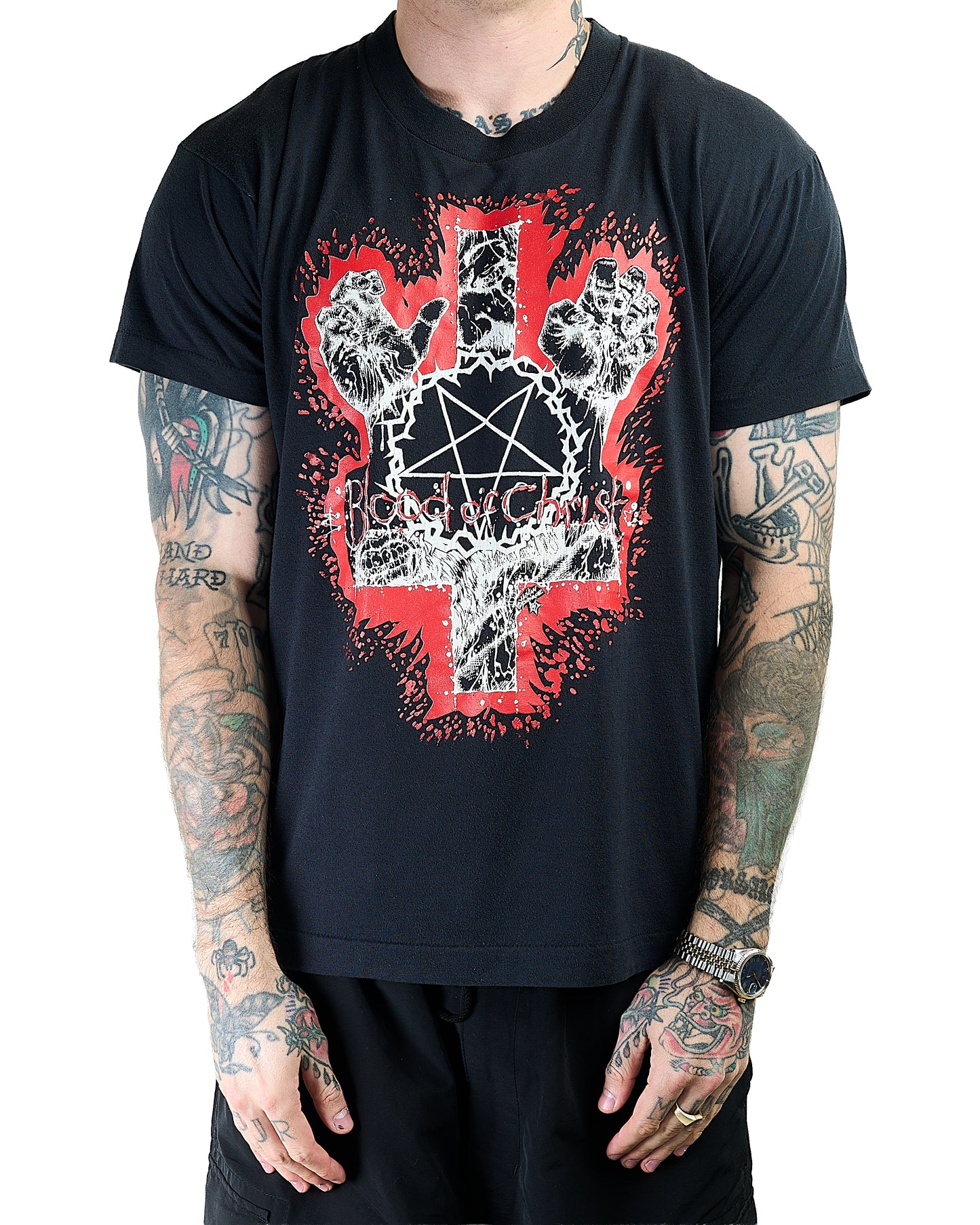 Vintage 90’s Blood Of Christ Slaughter The Pigs Which You Follow T-Shirt