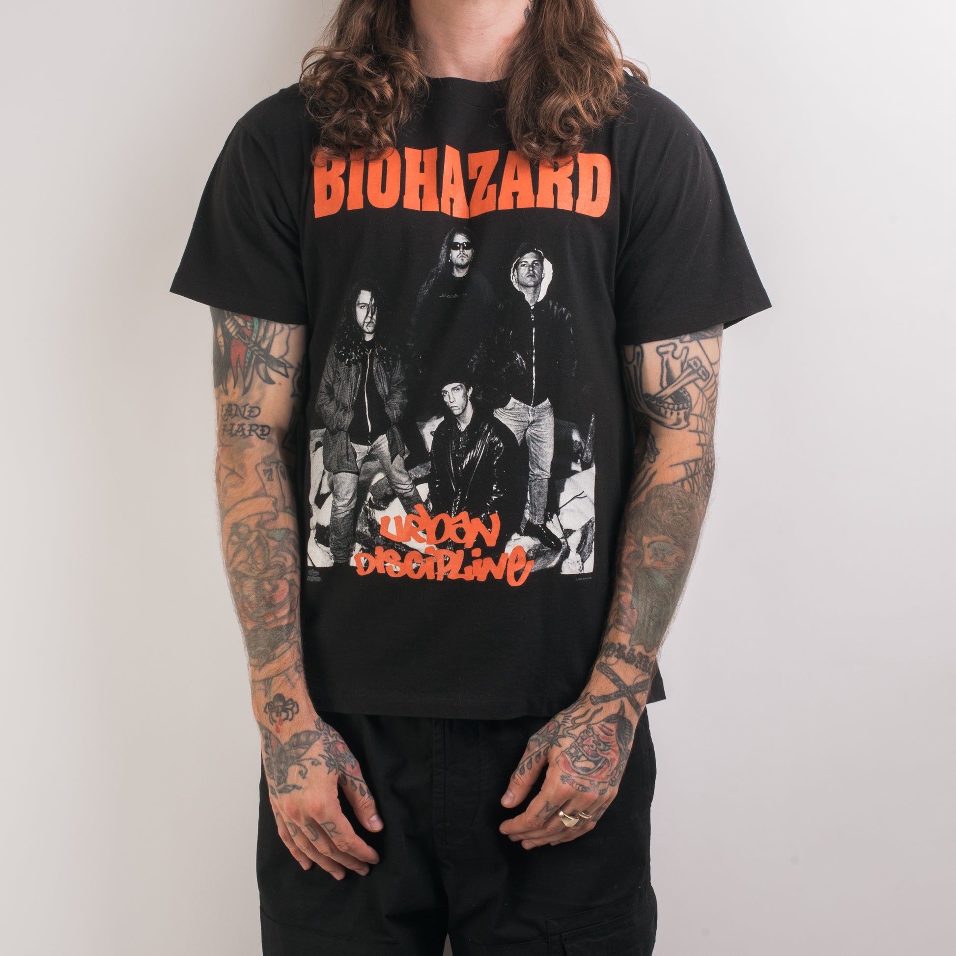Urban Backwoods Biohazard Symbol Men's T-Shirt - Vintage Graphic Tee, Premium Cotton