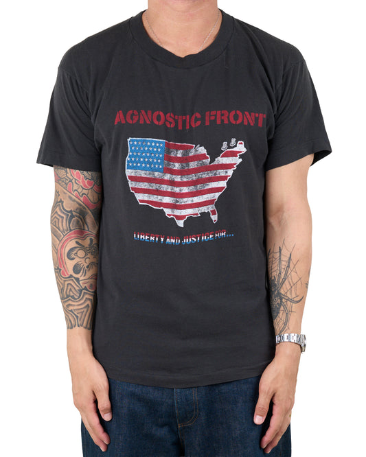 Vintage 1987 Agnostic Front Liberty And Justice For… Tour T-Shirt