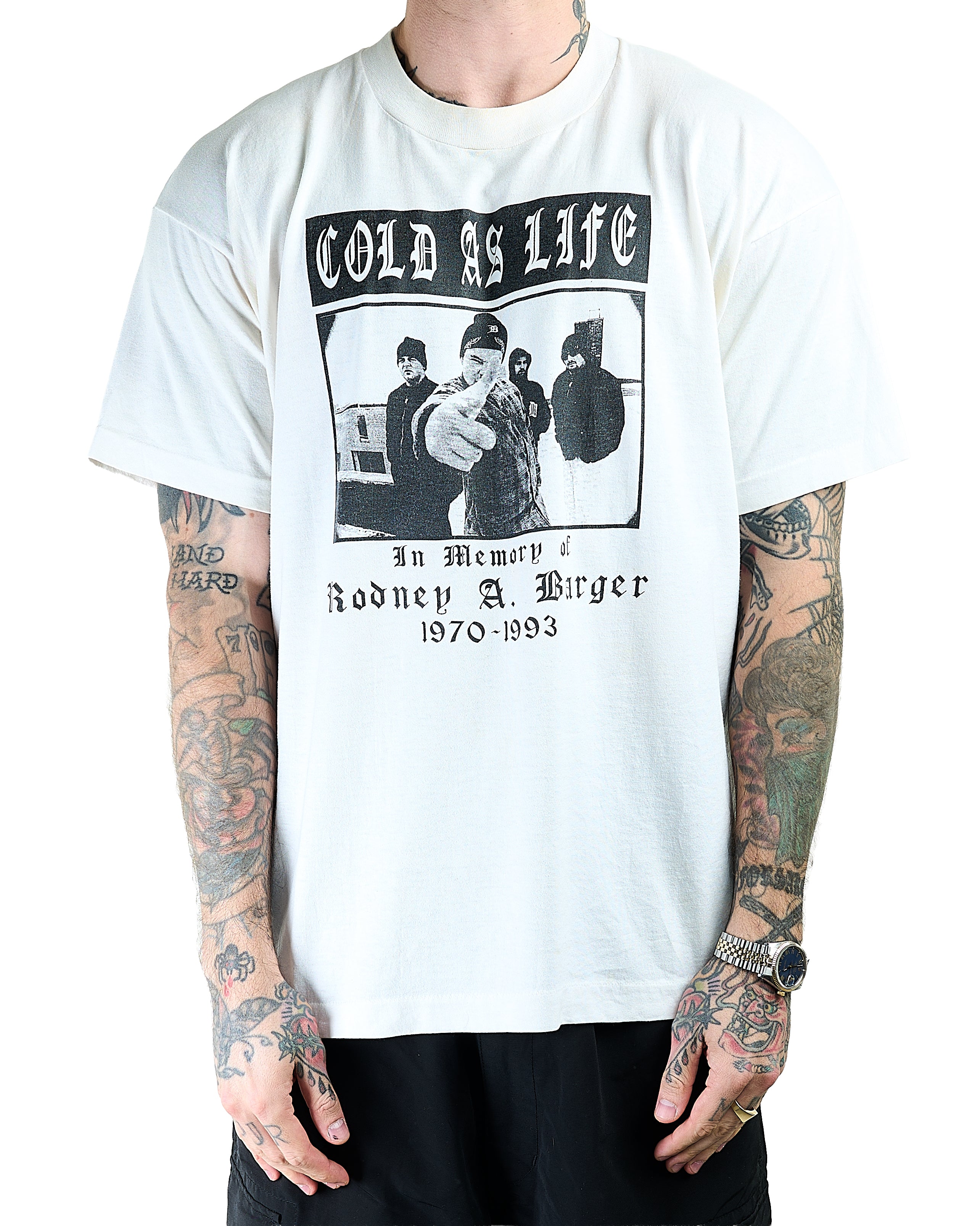 Vintage 90's Cold As Life In Memory Of Rodney Barger T-Shirt