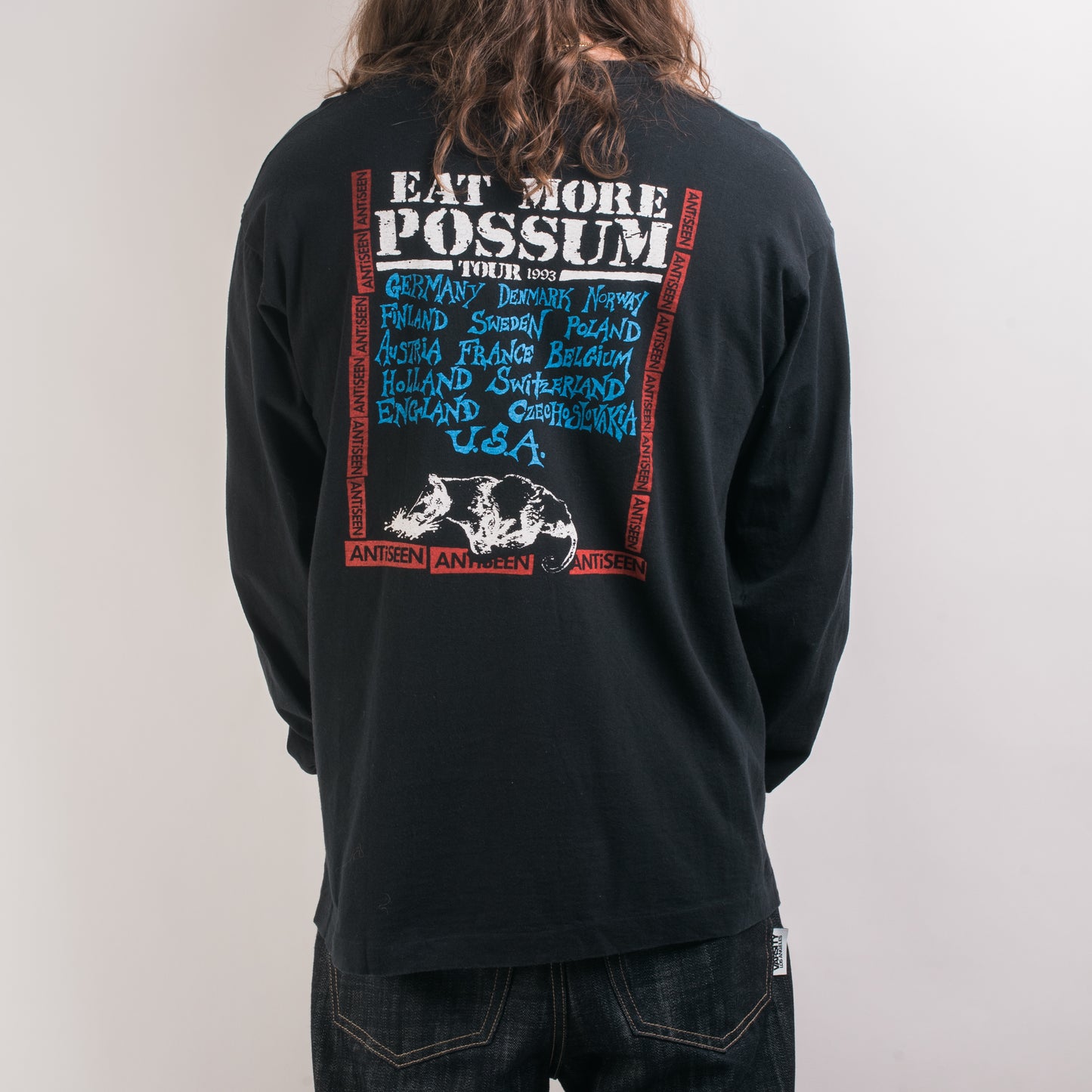 Vintage 1993 Antiseen Eat More Possum Tour Longsleeve