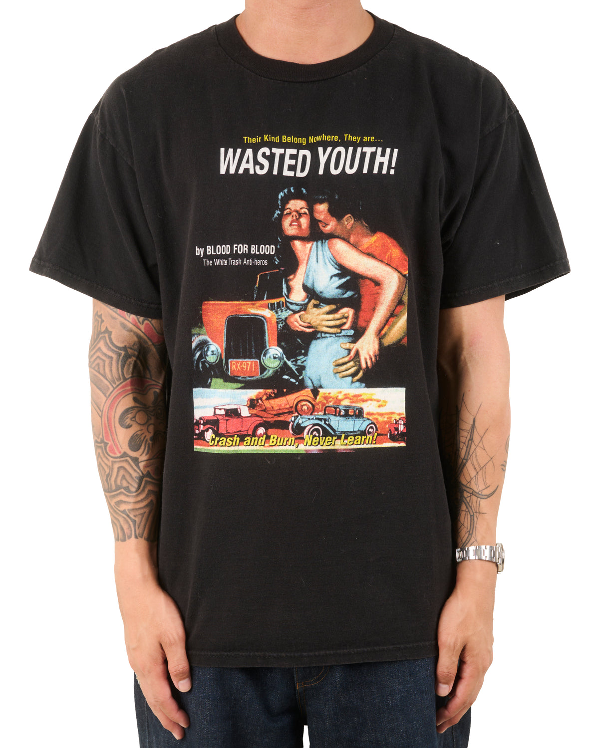 Vintage 90’s Blood For Blood Wasted Youth Crew T-Shirt