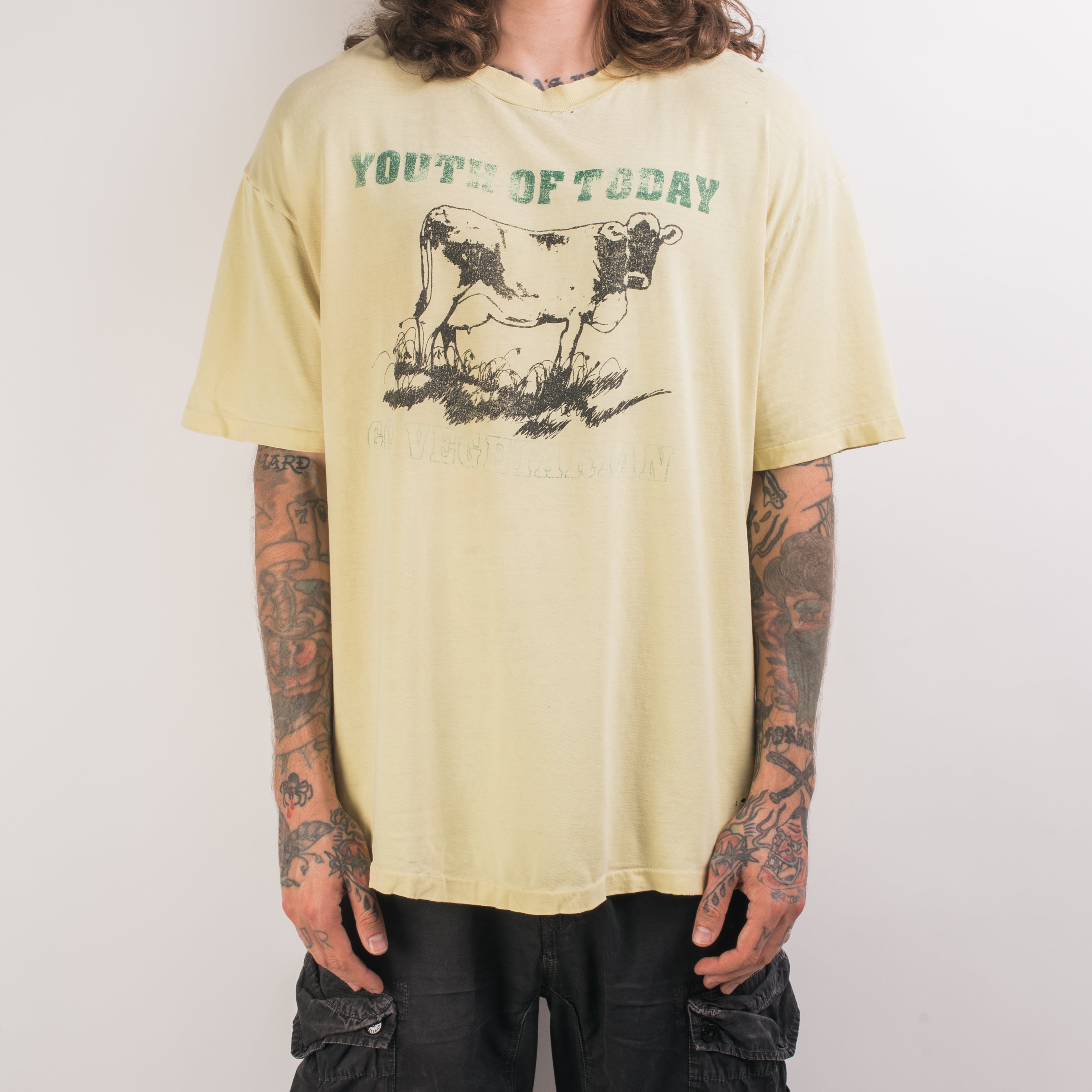 Wheat ヴィンテージTシャツ Vintage 90's Youth Of Today Go Vegetarian T-Shirt – Mills Vintage USA