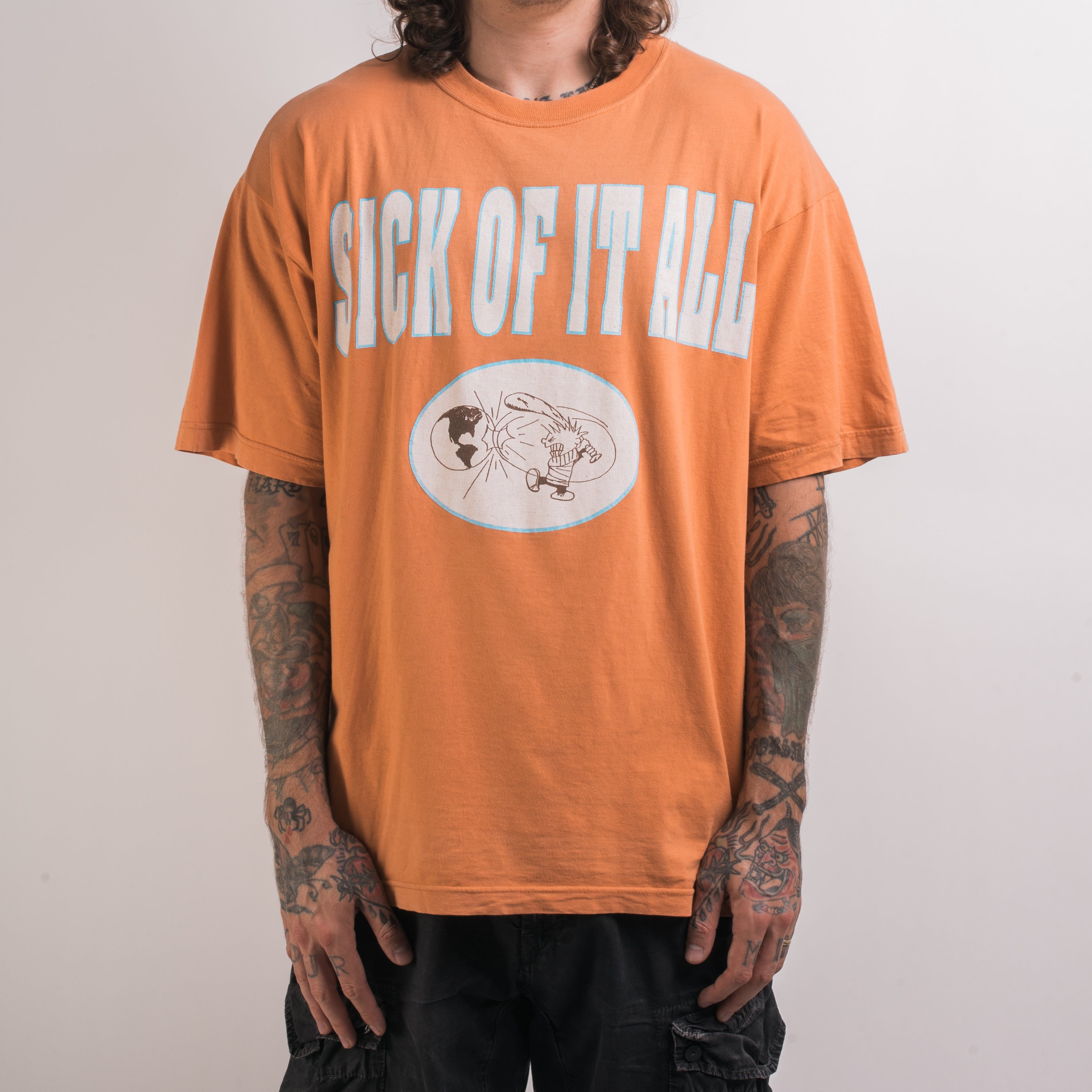 SICK OF IT ALL 90年代?ビンテージTシャツ L Vintage 90's Sick Of It All Calvin T-Shirt – Mills Vintage USA