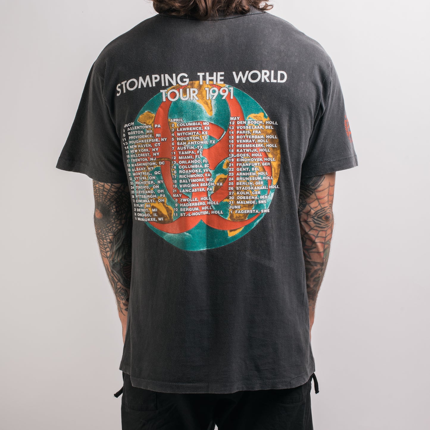 Vintage 1991 Biohazard Stomping The World Tour T-Shirt