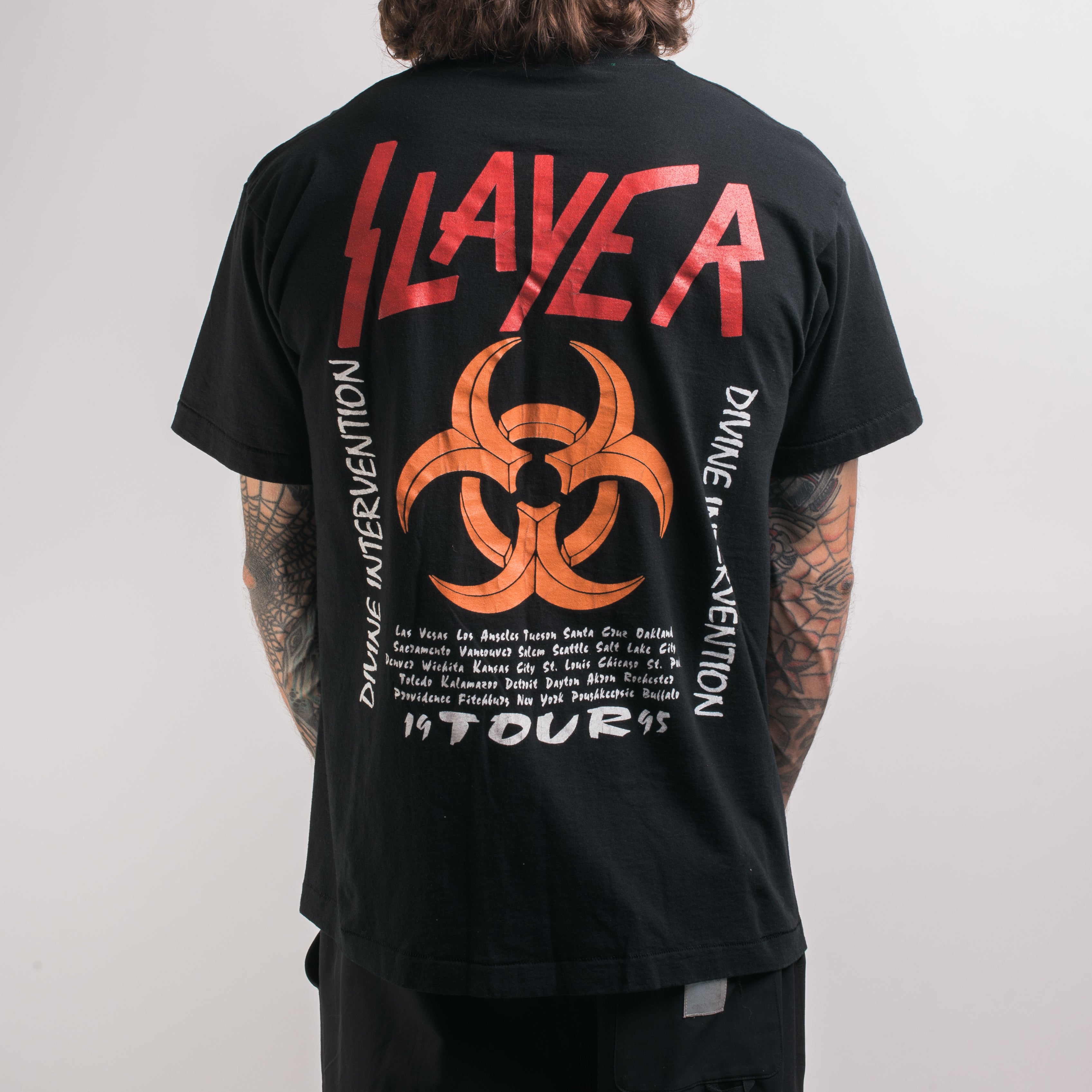 Vintage 1995 Slayer/Biohazard Devine Intervention Tour T