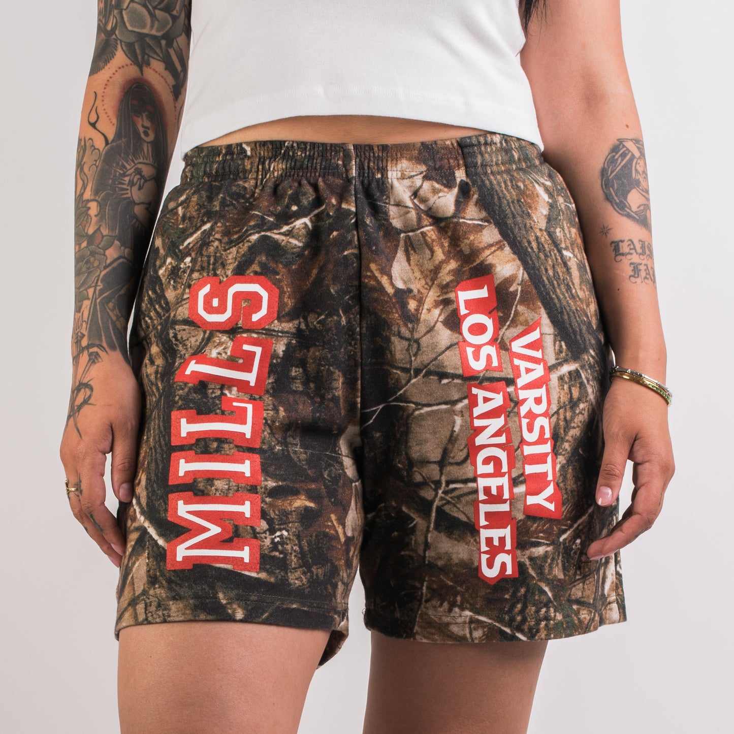 Mills X Varsity Los Angeles Real Tree Camo Shorts