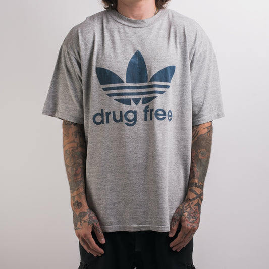 Vintage 90’s Drug Free Adidas Rip T-Shirt