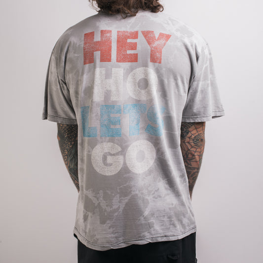 Vintage 90’s Ramones Hey Ho Let’s Go Bleach Dye T-Shirt