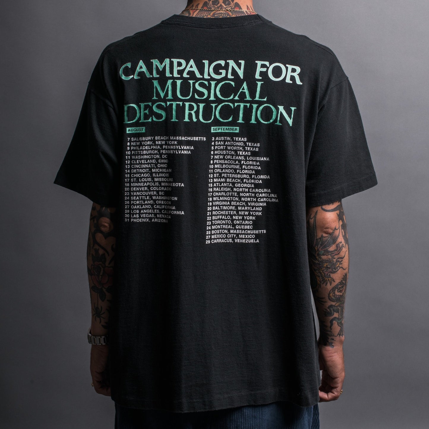 Vintage 1992 Cathedral Campaign For Musical Destruction Tour T-Shirt