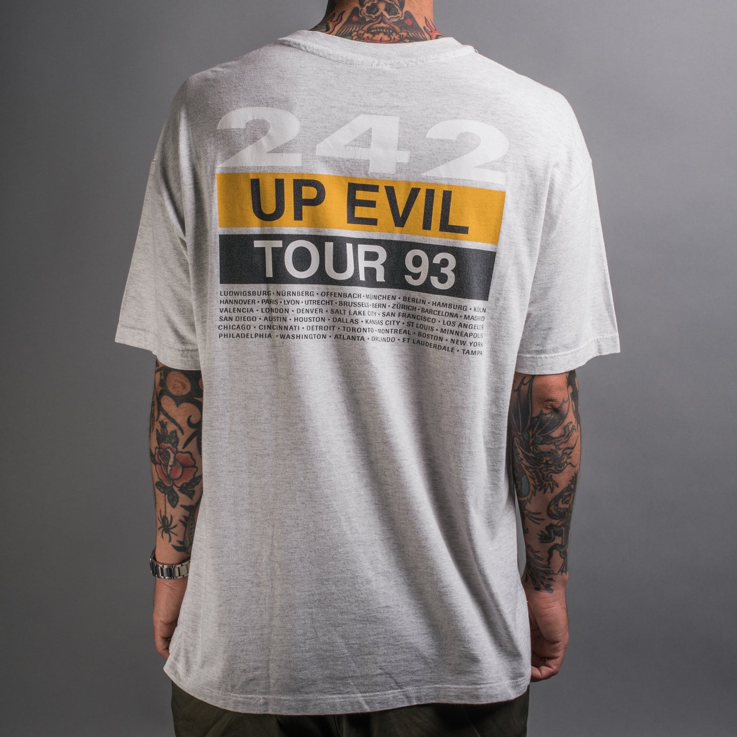Vintage 1993 Front 242 Up Evil Tour T-Shirt