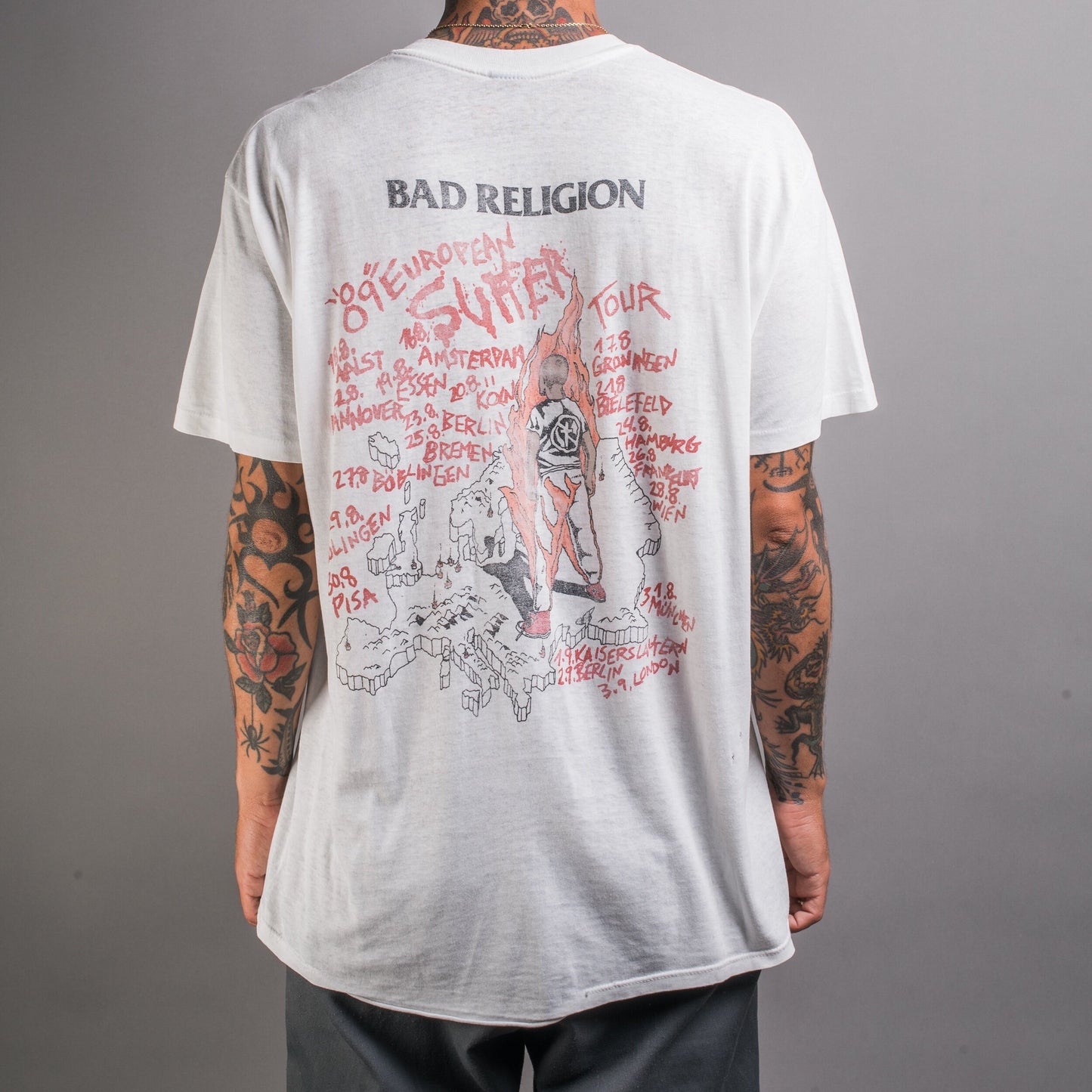 Vintage 1989 Bad Religion Suffer European Tour T-Shirt