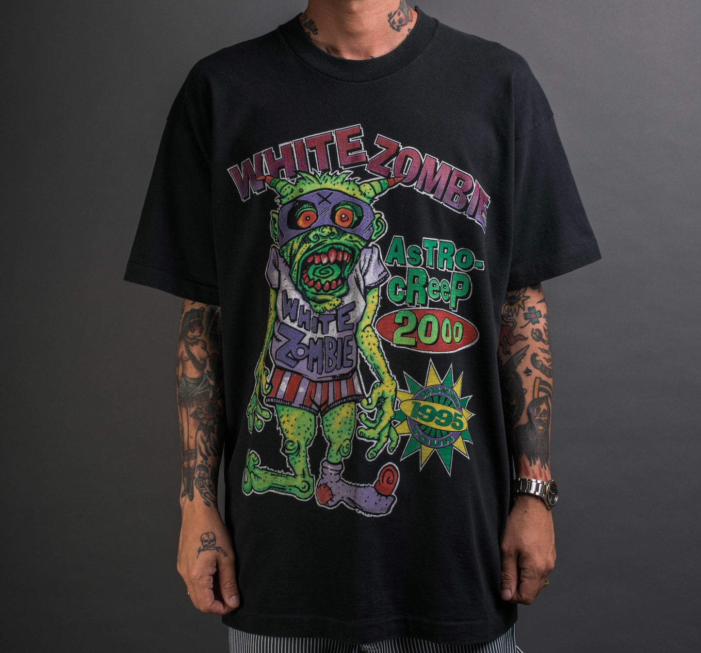 Vintage 1995 White Zombie Astro-Creep 2000 Tour T-Shirt