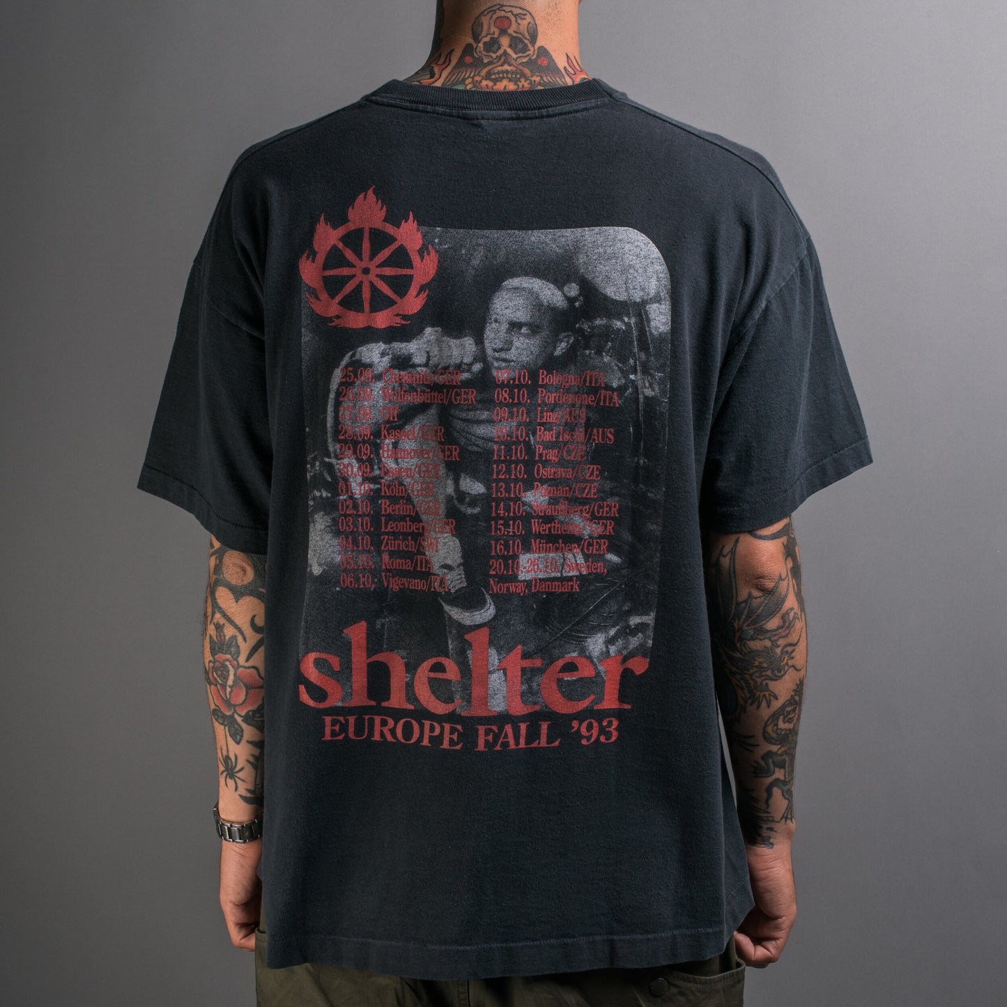 Vintage 1993 Shelter European Tour T-Shirt