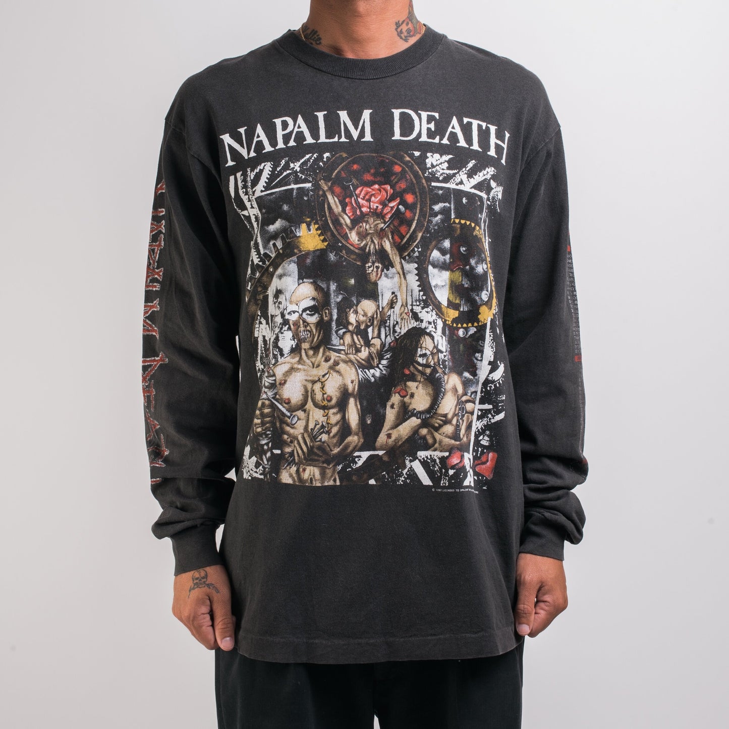 Vintage 1992 Napalm Death Campaign For Musical Destruction Tour Longsleeve