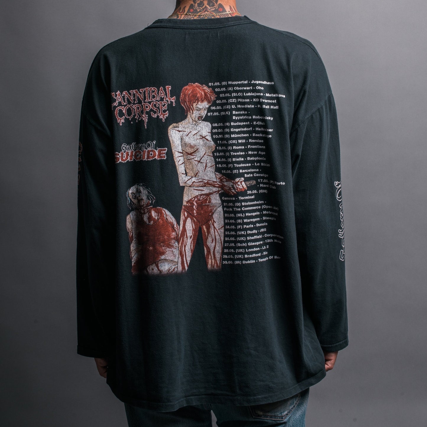 Vintage 90’s Cannibal Corpse Gallery Of Suicide Tour Longsleeve