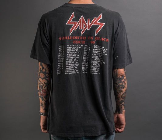 Vintage 1990 Sadus Swallowed in Black Tour T-Shirt