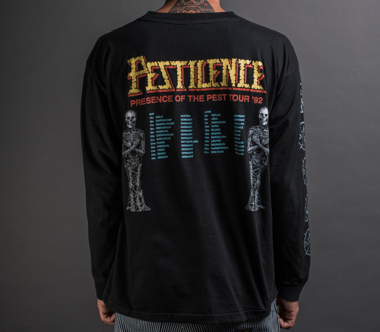 Vintage 1992 Pestilence Testimony Of The Ancients Tour Longsleeve