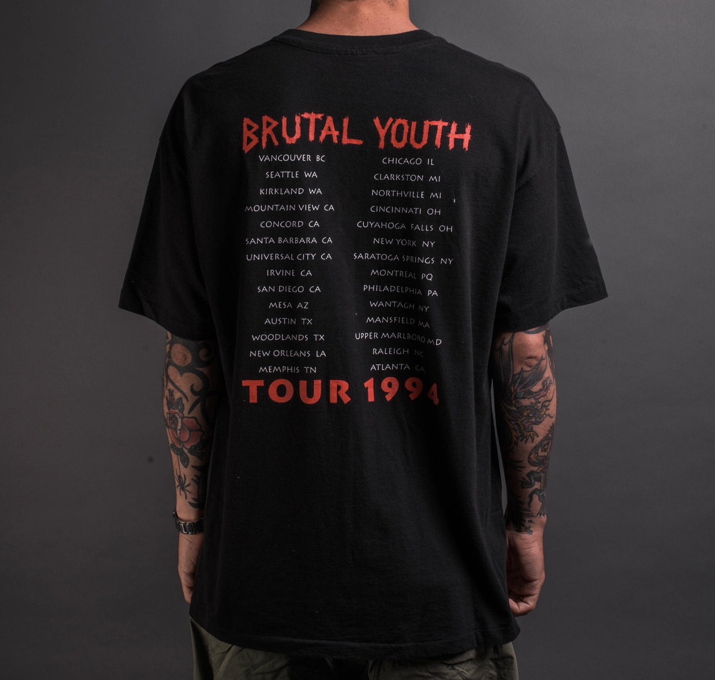 Vintage 1994 Elvis Costello Brutal Truth Tour T-Shirt