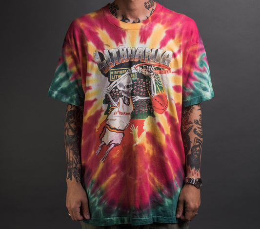 Vintage 1992 Lithuania Tie Dye T-Shirt