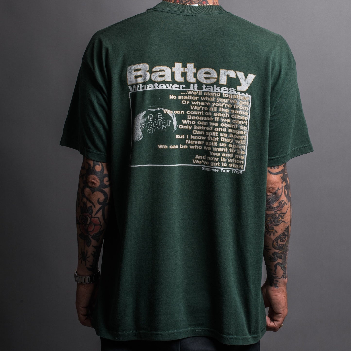 Vintage 1998 Battery Whatever It Takes Tour T-Shirt