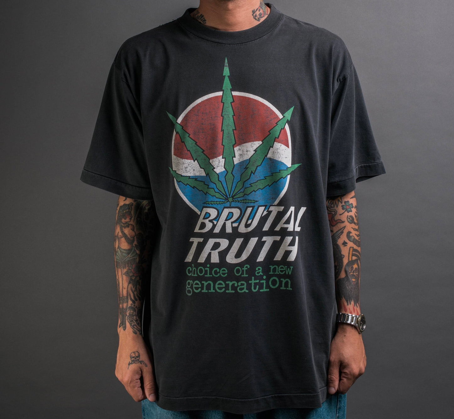 Vintage 90’s Brutal Truth Hemp Awareness Fact No. 666 T-Shirt