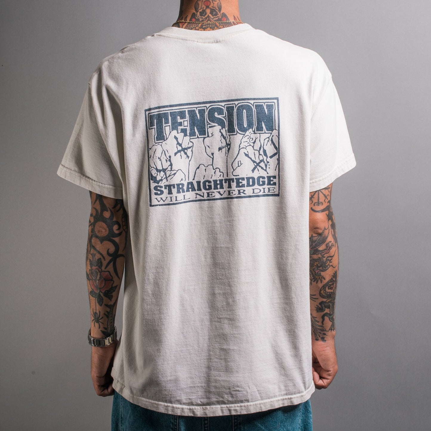 Vintage 90’s Tension Straight Edge Will Never Die T-Shirt