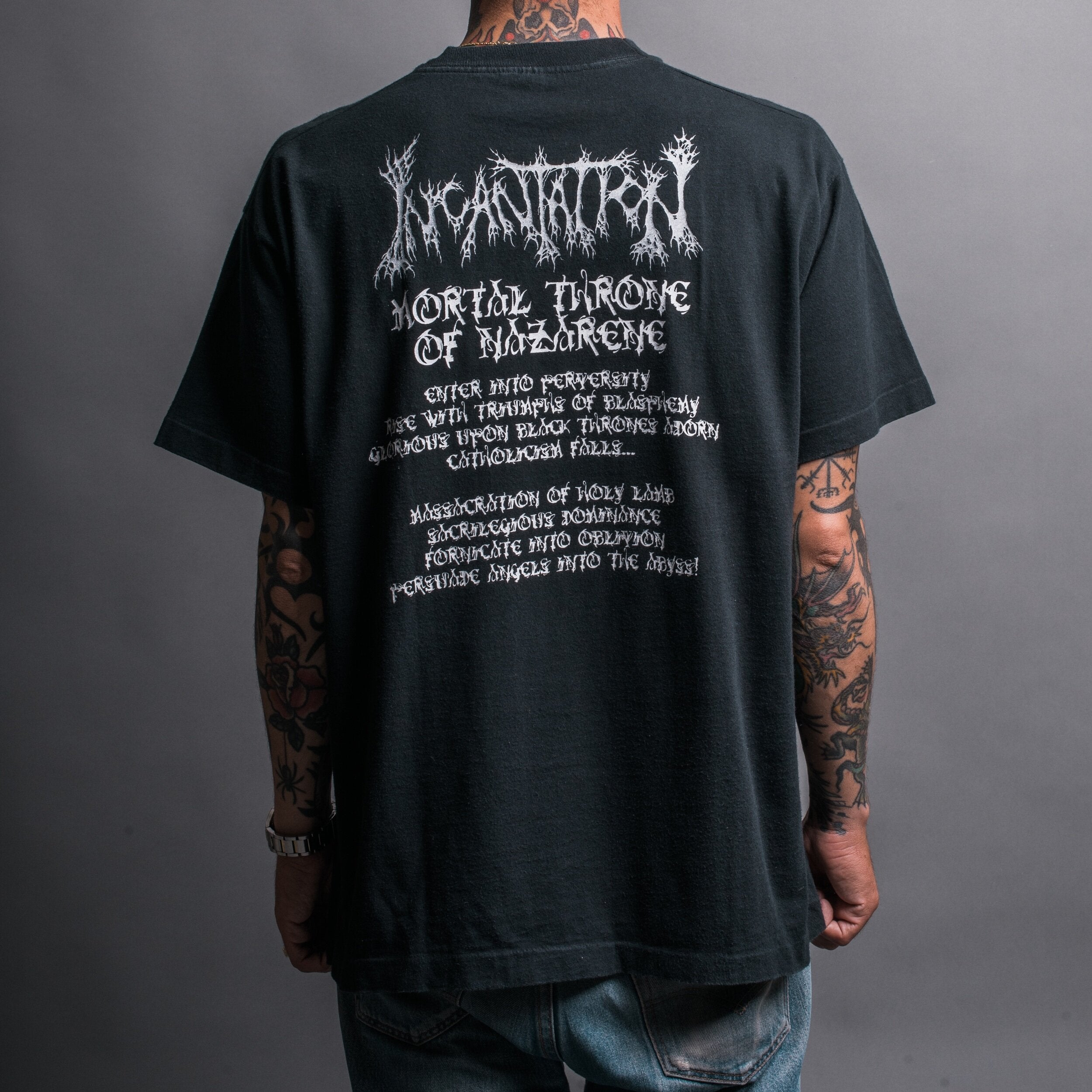 Vintage 90’s Incantation Mortal Throne of Nazarene T-Shirt
