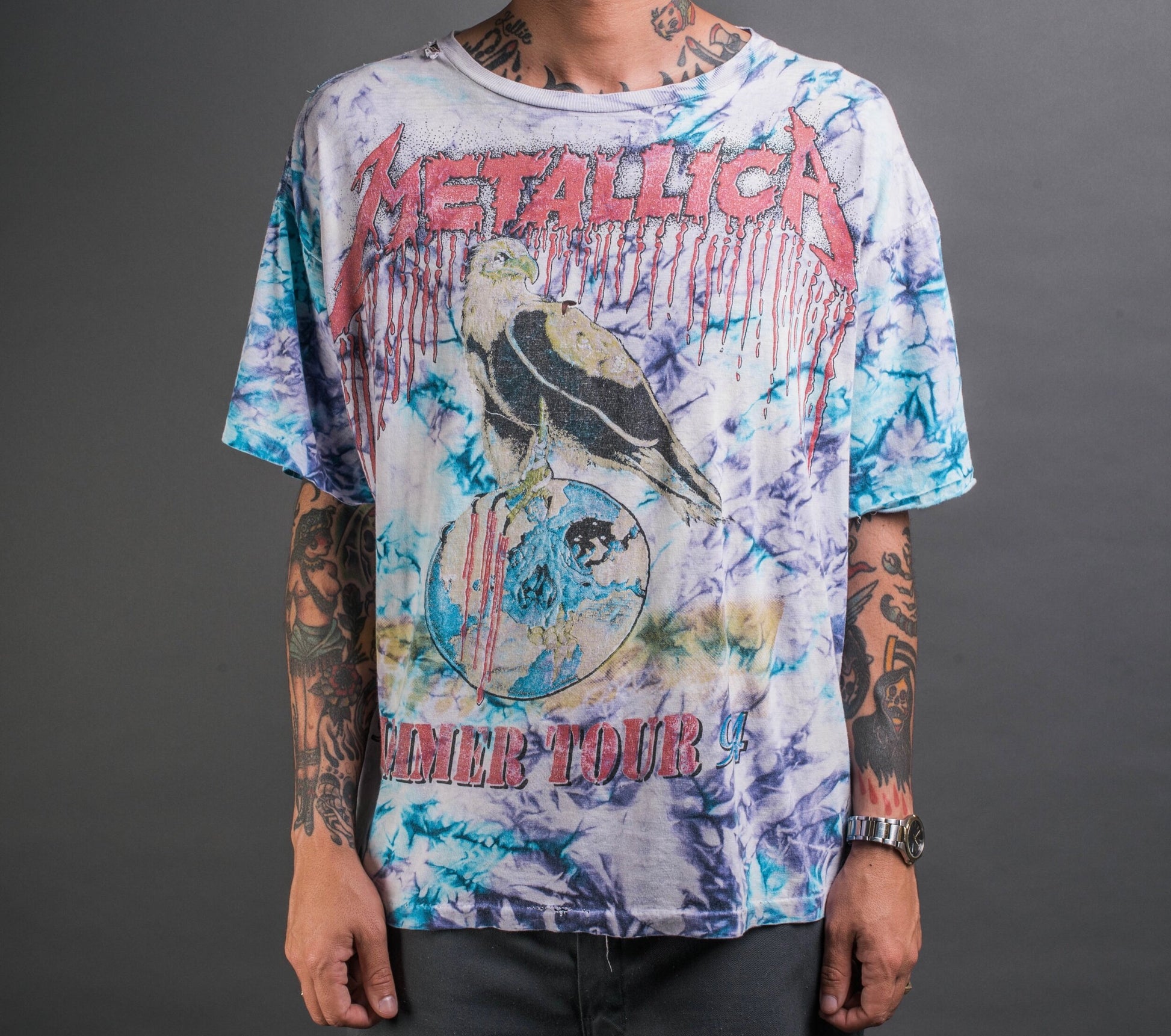 metallica tie dye tee