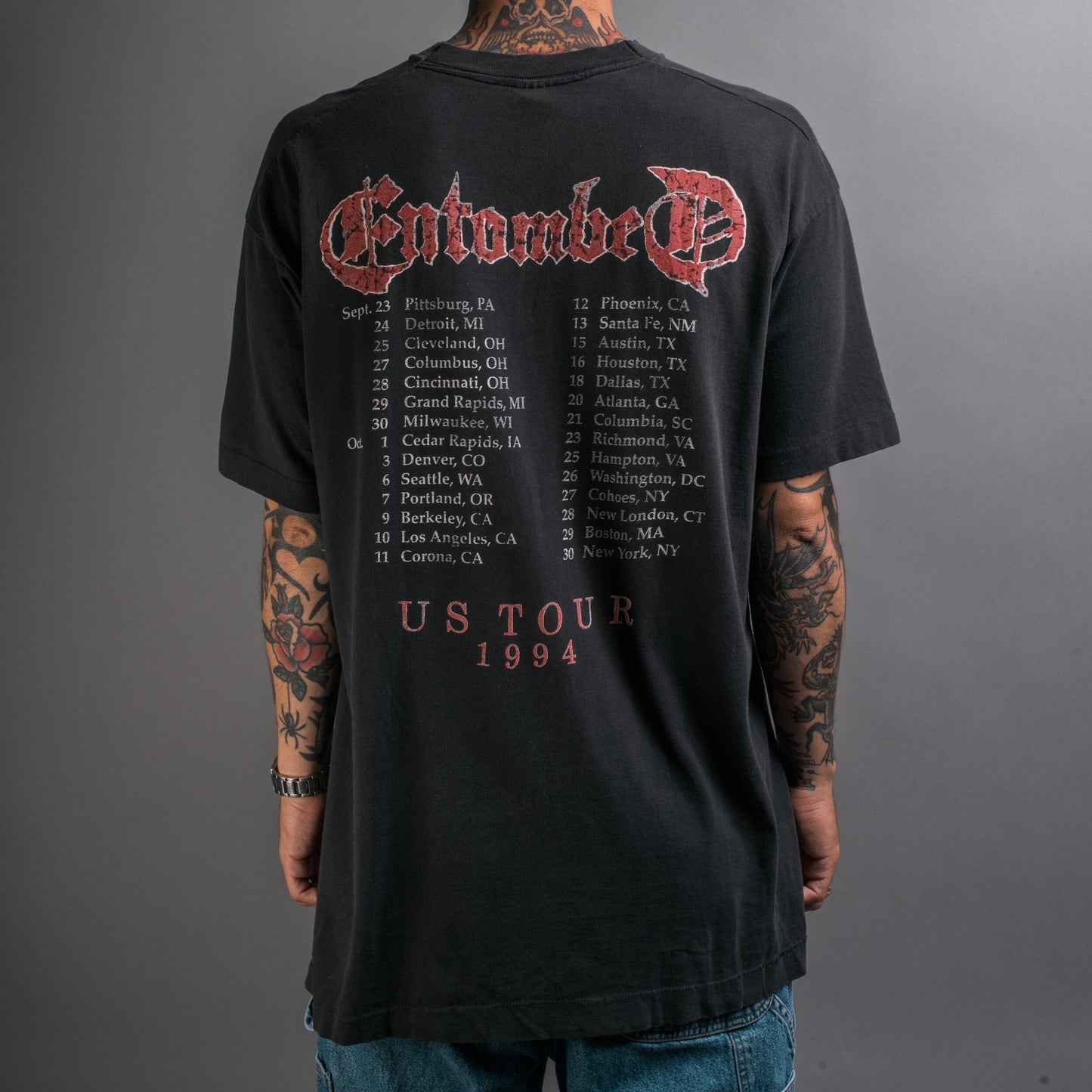 Vintage 1994 Entombed DCLXVI US Tour T-Shirt