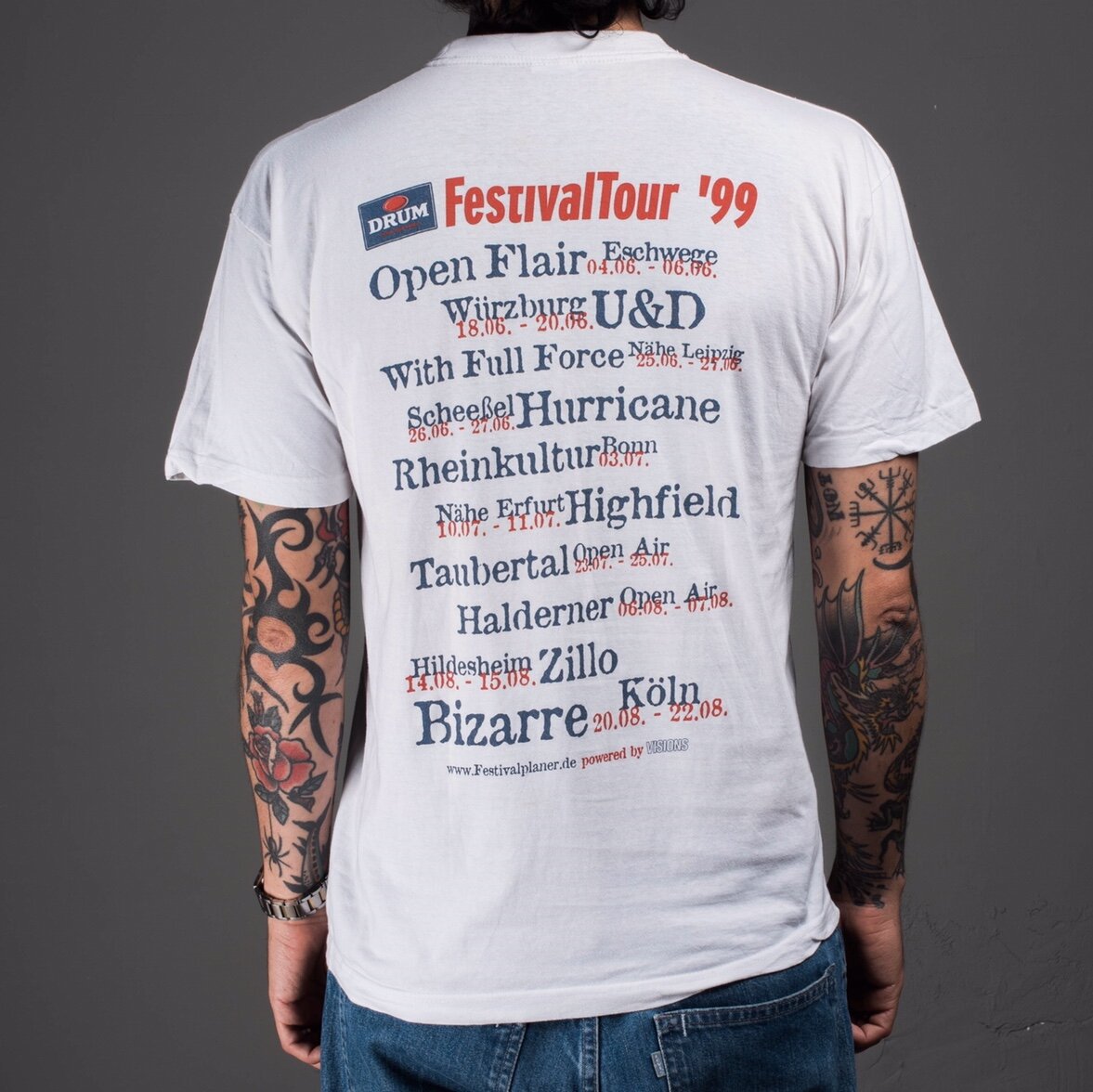 Vintage 1999 Drum Festival Tour T-Shirt