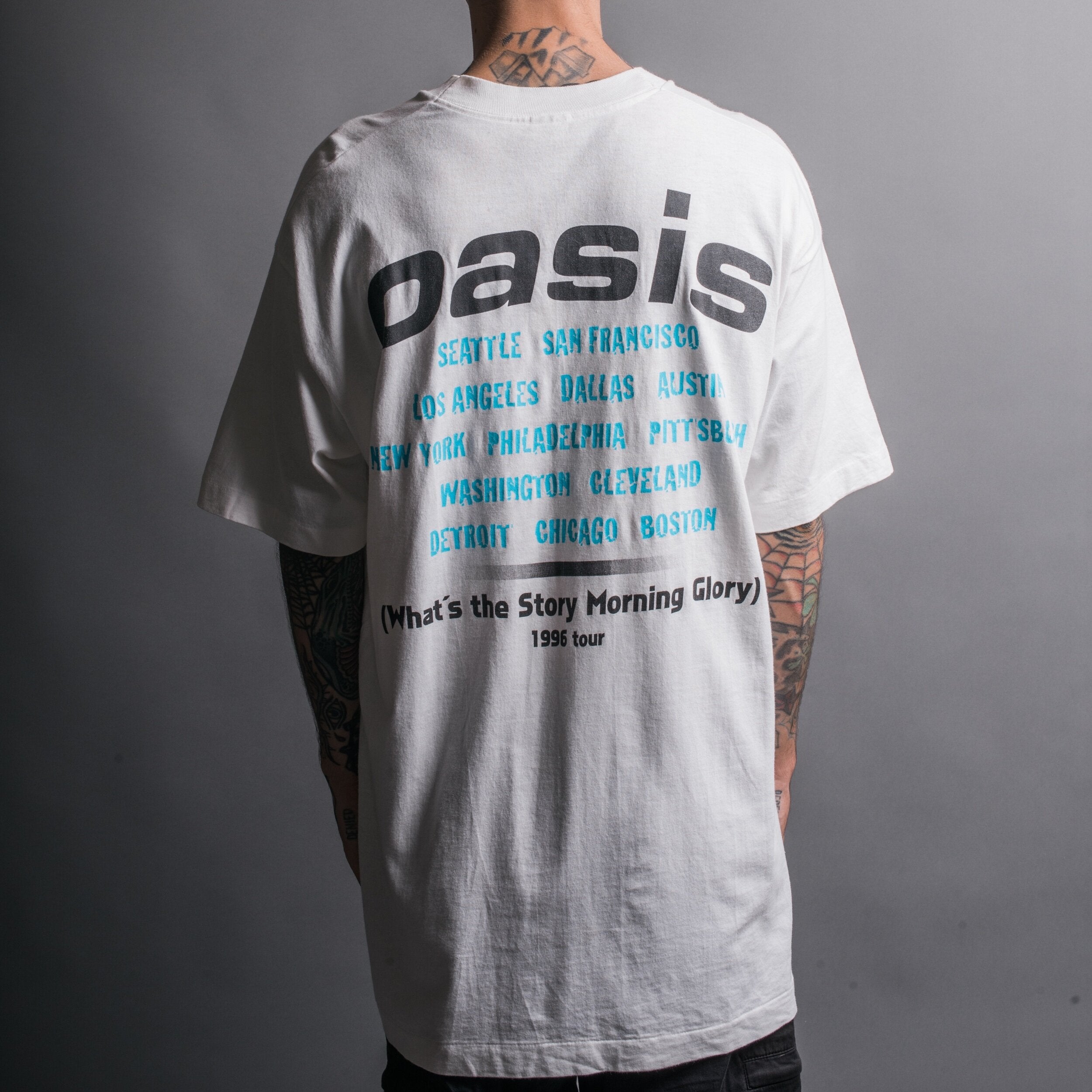 Vintage 1996 Oasis What’s The Story Morning Glory US Tour Boot T-Shirt
