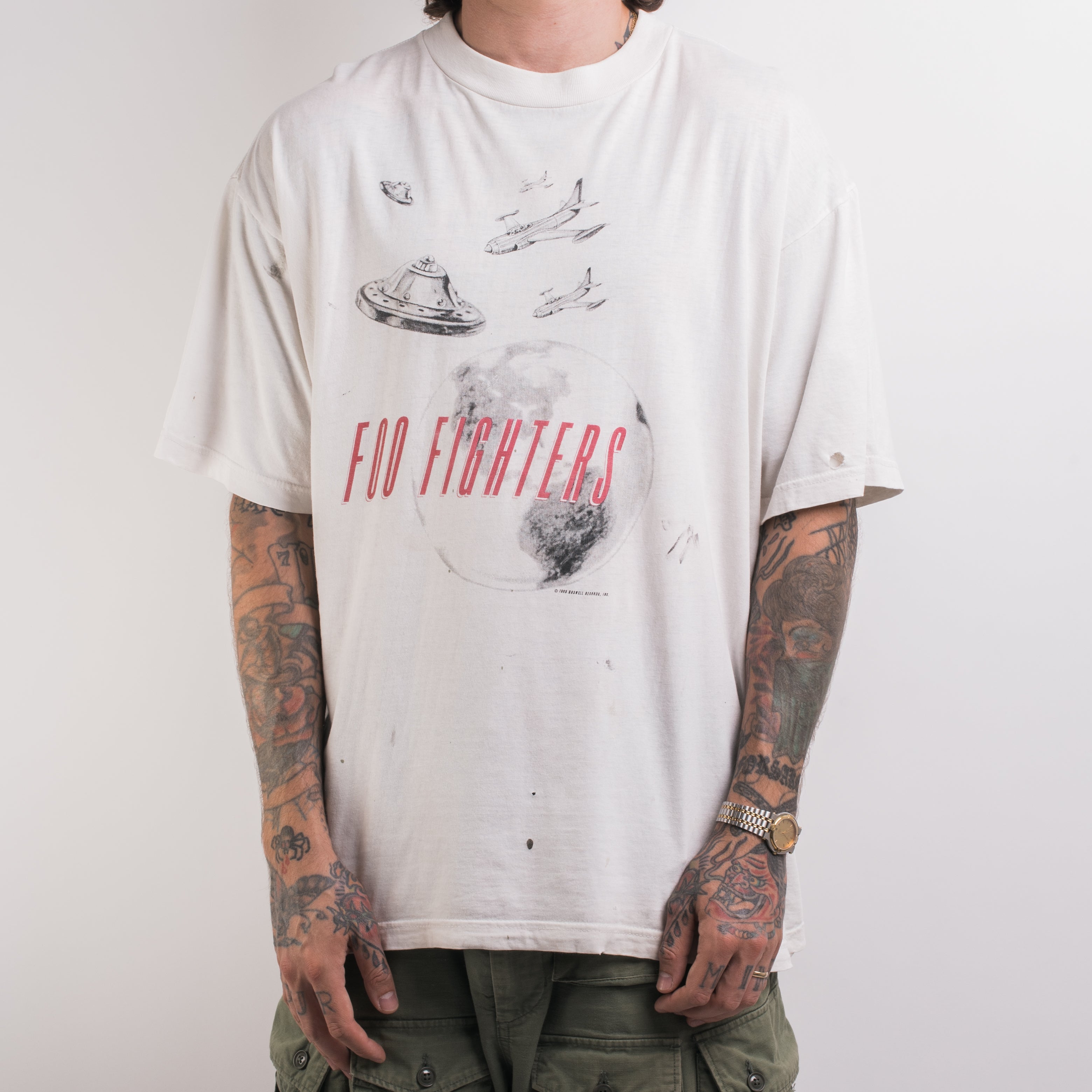 Maglietta Foo Fighters T-shirt Con Fascia Bianca FF Flash Wings, T-shirt Da Uomo Softstyle - Italia Maglia Bianca Maglietta Foo Fighters T-shirt Con Fascia Bianca FF Flash Wings, T-shirt Da Uomo Softstyle - Italia Maglia Bianca
