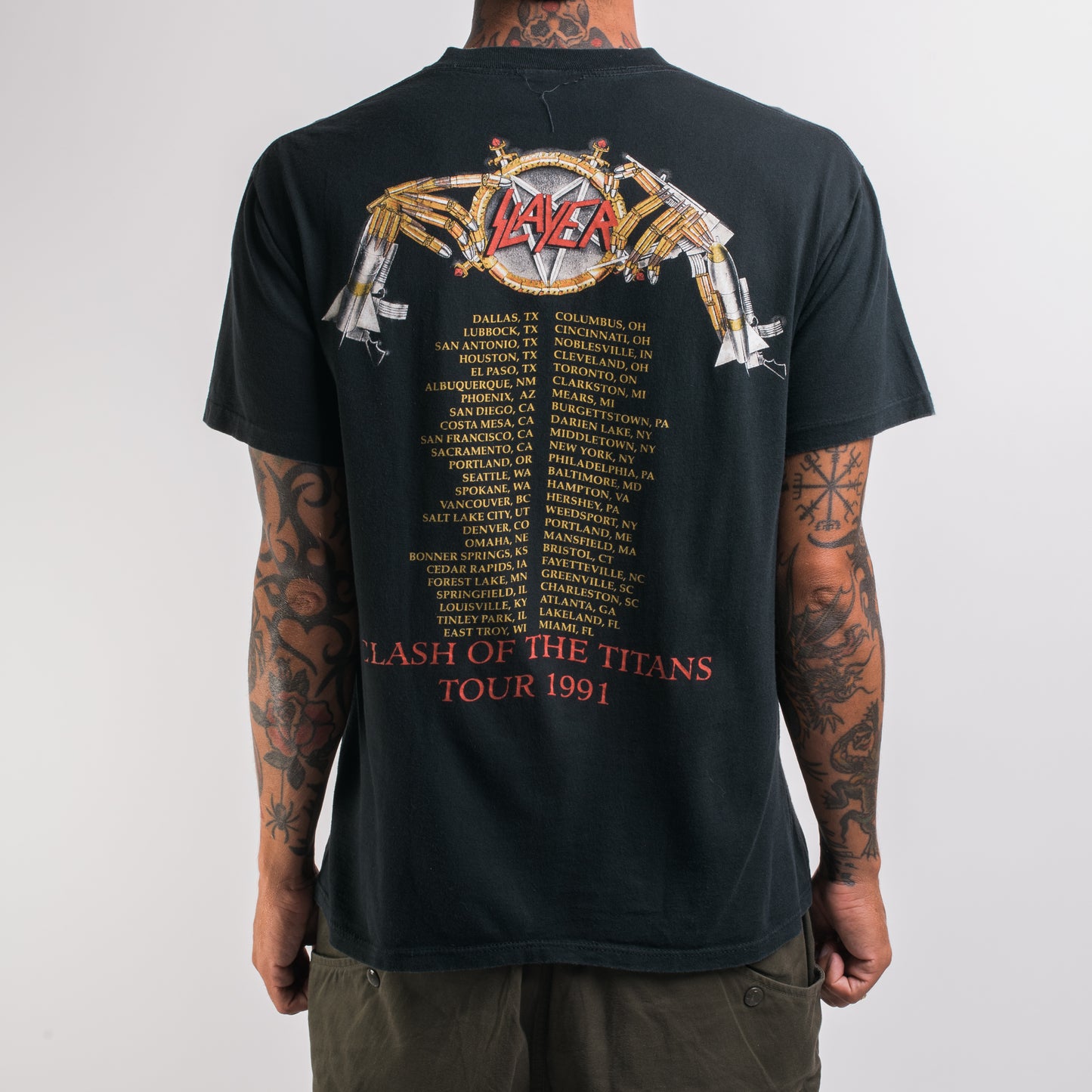 Vintage 1991 Slayer Clash Of Titans T-Shirt
